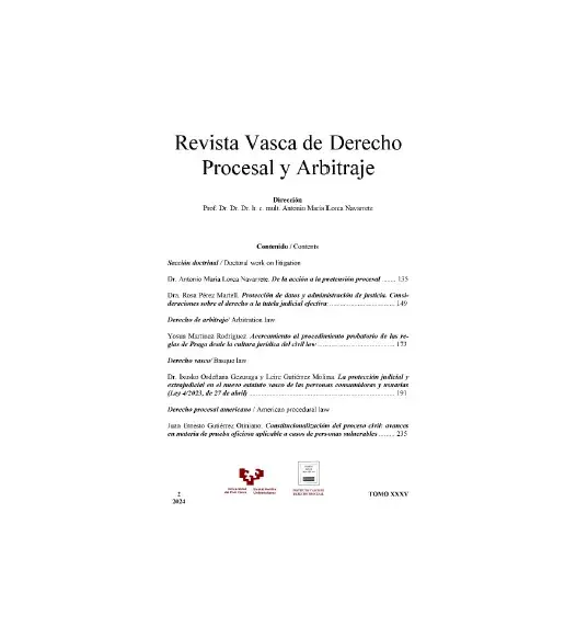 Publicado el Cuaderno nº 2 de 2024 de la Revista Vasca de Derecho Procesal y Arbitraje